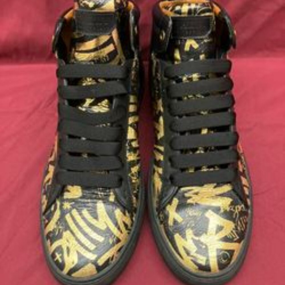 Bally Hedo Graffiti High End Designer High-Top Lace Up Sneakers Shoes 44 11